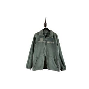 Military Style Army Fleece Jacket Polartec Zip Up Fuzzy USA Green Gray NO SIZE